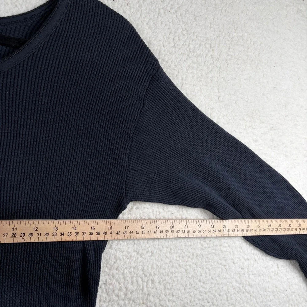Vtg Hendris Co NYC Waffle Knit Thermal Garden Patch Button Top Cottagecore S
